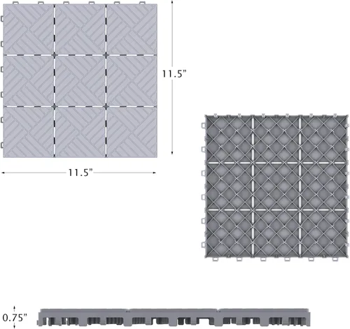 Miniatura 6 de Pure Garden 50-LG1169 - Azulejos para patio y terraza, diseño de diamantes entrelazados para suelos, resistentes a la intemperie, para exteriores