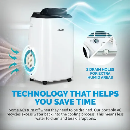Miniatura 3 de Newair Aire acondicionado portátil de 12000 BTU, diseño moderno de CA con kit de ventilación de ventana de fácil instalación, sistema