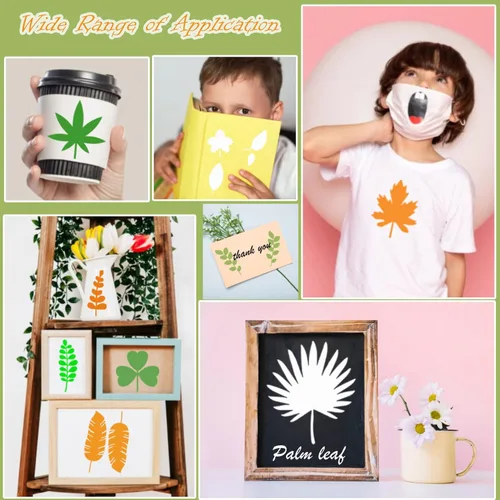 Miniatura 5 de Plantillas de Hojas para Manualidades Hojas Pequeñas y Ramas Planta Plantilla para Pintar en Madera Tarjeta de Elaboración de Tarjetas, Pequeñas