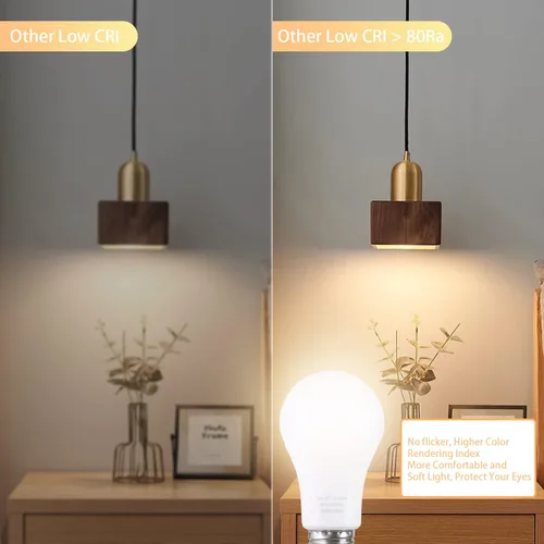 Miniatura 4 de Bombillas LED A19 con control remoto, bombillas de 800 lm 9 W (equivalente a 60 W), regulables continuas 3000K-6000K, base E26, CRI 80+, 2.4 GHz