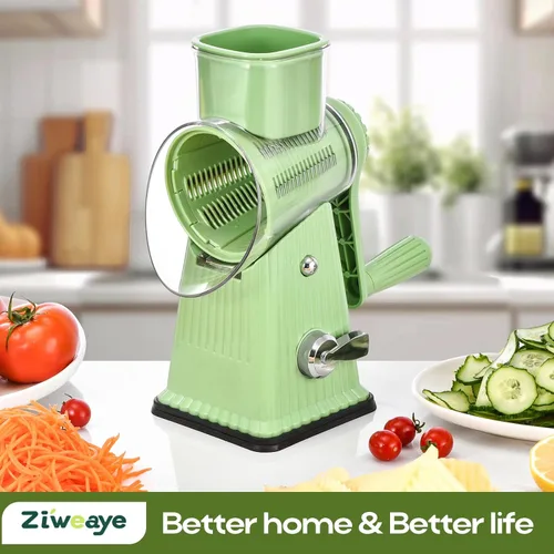 Miniatura 9 de Xilrvna RotaryCheeseRator,VegetableShredder 5 en 1 Rallador de queso con mangoReforzadoSucción, EasytoClean,CocinaPicar picadoHielo,Frutas y nueces