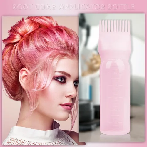 Miniatura 7 de Paquete de 2 botellas aplicadoras de peine de raíz, aplicador de aceite para el cabello de 6 onzas, herramientas de botella de tinte con dispensador