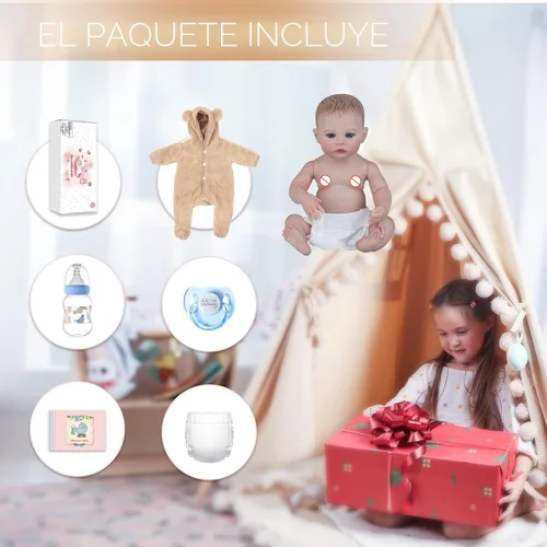 Miniatura 6 de KSBD Muñecas Reborn - Muñeca de bebé realista de 18 pulgadas, muñeca de niño de cuerpo completo estilo vida real con cuerpo de vinilo suave, puede