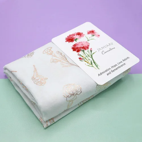 Miniatura 3 de Bufanda de flores para el mes de nacimiento, chales y envolturas para mujeres, ligera, única, regalo de cumpleaños para el día de la madre