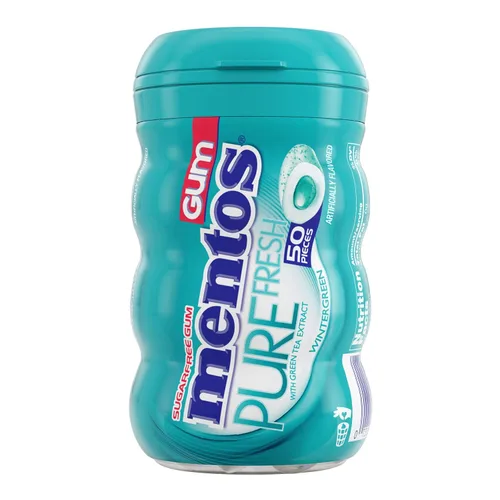 Miniatura 9 de Mentos Goma de mascar de vitaminas, goma de mascar sin azúcar con vitaminas y edulcorante de xilitol, bayas, botella de 45 unidades, 6 botellas
