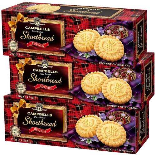 Miniatura 9 de Campbells Shortbread Pure Butter Rounds 4.23 oz (120g) – Galletas de mantequilla escocesas tradicionales de Escocia, galletas de té inglesas