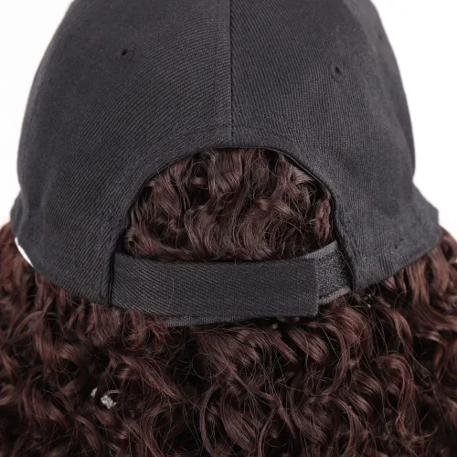 Miniatura 6 de Onepiece - Gorra de béisbol con extensión de cabello, 21 pulgadas, cabello ondulado largo, peluca sintética con pelo para mujeres y niñas Rizos