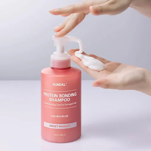 Miniatura 9 de KUNDAL Juego de champú y acondicionador Protein Bonding [Violet Muguet] - Cuidado del cabello coreano, reparación de daños, control