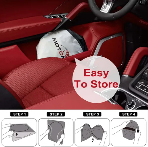 Miniatura 7 de Parasol para parabrisas de automóvil – Motomate personalizado para Dodge Ram 2500 3500 2010-2023 [4 capas de nanorrecubrimiento] visera plegable