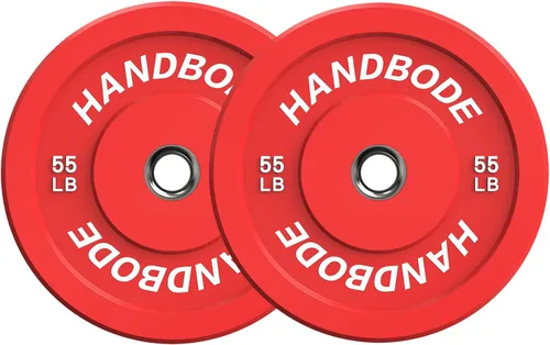 Miniatura 30 de HANDBODE Juego de discos de peso de 2 pulgadas de alto rebote, juego de discos olímpicos de 45/100/160/190/260/300 libras, juego de discos