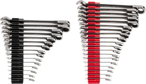 Miniatura 18 de TEKTON WRC94303 Juego de llaves combinadas de trinquete reversible de 12 puntos con organizadores modulares, 19 piezas (6-24 mm)