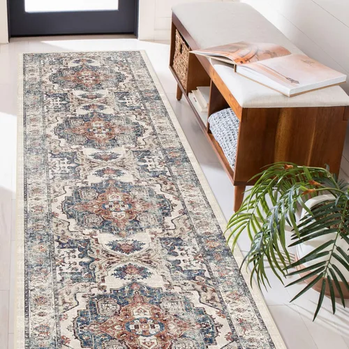 Miniatura 3 de Alfombra lavable para pasillo, de cocina, para entrada, alfombra suave vintage, antideslizante para interiores, para baño, sala de estar y Ladrillo