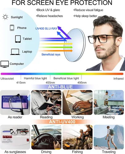 Miniatura 4 de MARE AZZURO Lentes de lectura bifocales fotocromáticos para hombre, con bloqueo de luz azul, lentes de sol para lectores 1.0 1.5 2.0 2.5 3.0 3.5 4.0