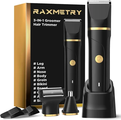 Recortadora de Barba para Hombres, Manscape Afeitadora Eléctrica 3 en 1 Recortadora de Ingles, IPX7 Impermeable Húmedo/Seco, Recortadora Versátil de