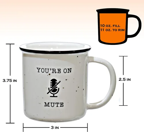 Miniatura 3 de MAINEVENT Taza de café de cerámica con texto en inglés "You're On Mute", taza de café de 11 onzas, tazas de café de granja, ideas de regalo, taza