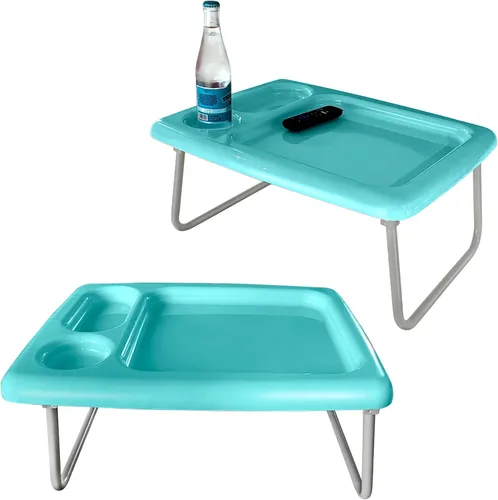 Miniatura 15 de Bandeja/mesa plegable de TV (juego de 2), color negro, 17 x 22 x 26 pulgadas, bandejas portátiles para interiores y exteriores con espacio