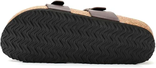 Miniatura 6 de Women's Cork Footbed Sandals - Cow Suede Slide Sandals for Women Toe Loop with Adjustable Strap Buckle Open Toe Beach Sandals