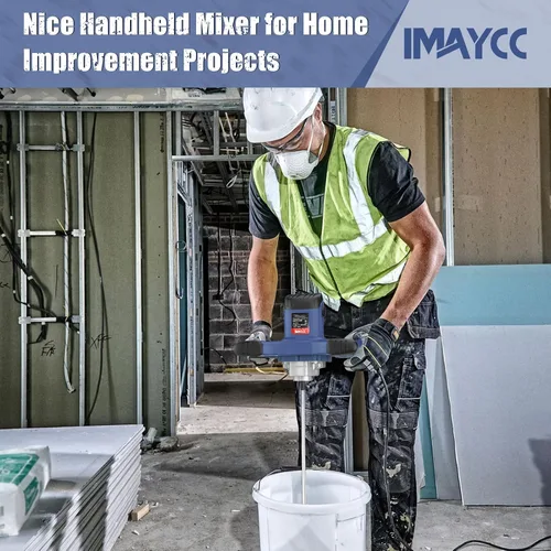 Miniatura 2 de IMAYCC Mezclador de cemento de mano, mezclador de concreto portátil, taladro de mezcla de 6 velocidades de 110V, mezclador de taladro de 2100W