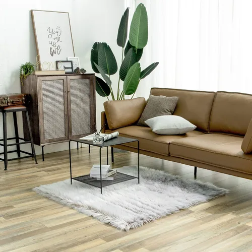 Miniatura 140 de Ashler Home Deco - Tapete de pelo sintético de oveja, mullido, suave, de 2 x 3 pies, lavable a máquina, dormitorio, habitación de los niños, sala