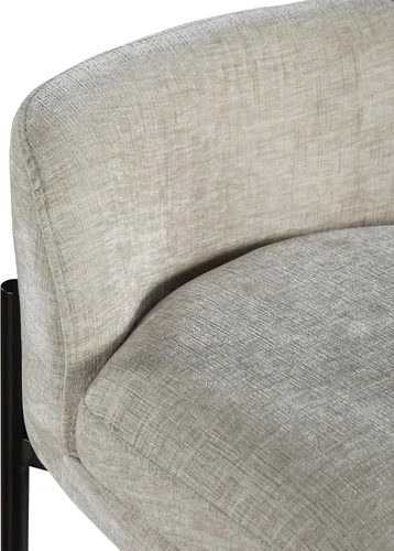 Miniatura 9 de Meridian Furniture 429Beige-C Burton Collection Modern Taburete contemporáneo con tela de felpilla beige suave, marco de metal negro mate, 17.5