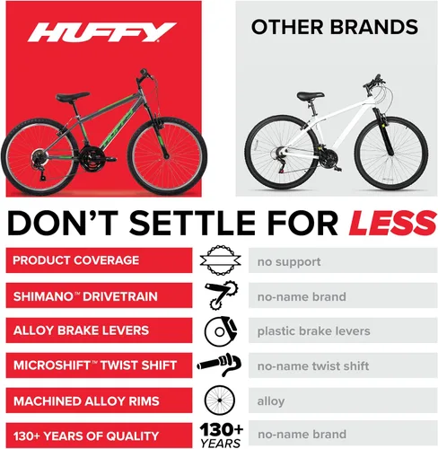 Miniatura 5 de Huffy Bicicleta de montaña Stone para hombres y mujeres, 20"/24"/26", 6 velocidades (20") o 21 velocidades, suspensión delantera o doble (varía)