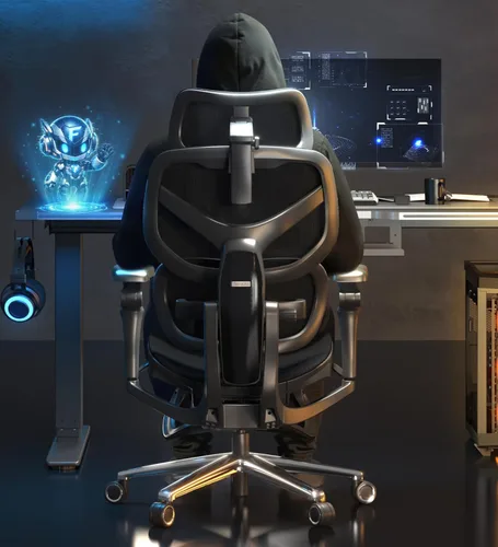 FlexiSpot Sentinel-Pro - Silla ergonómica para juegos con reposabrazos 7D de doble ala adaptable lumbar 7D 145° 4 posiciones, respaldo ajustable en