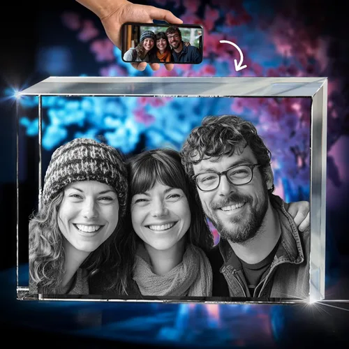 Miniatura 14 de 3D innovation Foto de cristal 3D, regalos conmemorativos personalizados para mamá, papá, esposa, hombres, mascotas, imagen de vidrio personalizada