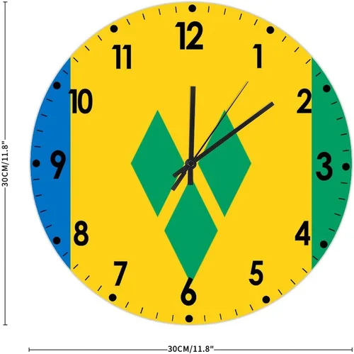 Miniatura 363 de Cheyan Reloj de pared con bandera de Canadá de 12 pulgadas, silencioso, sin tictac, de PVC, funciona con pilas, reloj redondo decorativo, regalo