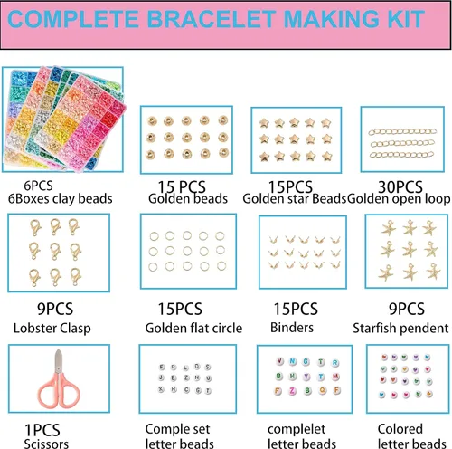 Miniatura 3 de XMZCOLA Kit de cuentas de arcilla para hacer pulseras, 18800 piezas, 144 colores, 0.236 pulgadas, kit de cuentas Heishi de polímero plano, 192colors
