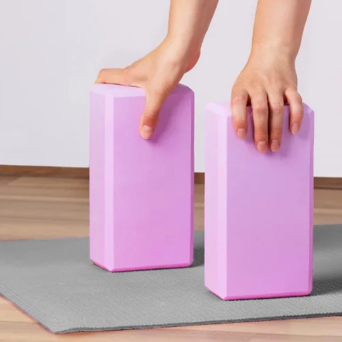 Miniatura 5 de Golberg - Bloque de espuma para yoga, para fitness, apoyo de alta intensidad y mejora la fuerza o flexibilidad, rosa/verde/verde oscuro, morado