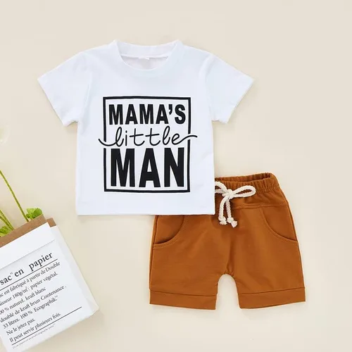 Miniatura 2 de Conjunto de camiseta de manga corta para bebé y niño, ropa de verano para niños pequeños