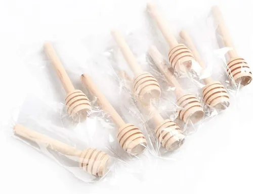 Miniatura 4 de Paquete de 24 mini palitos de madera para miel de 3 pulgadas con servidor envuelto individualmente para tarros de miel, dispensar miel y recuerdos