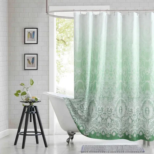 Miniatura 14 de Cortina de ducha gris, cortinas de ducha de tela de microfibra gris degradado para baño, cortinas de baño modernas impermeables, 72 pulgadas
