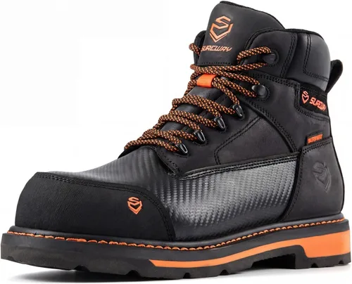 Miniatura 12 de SUREWAY Botas de trabajo GoodyearWelt resistentes al agua para hombre, 6 pulgadas, suaves, compuestas, resistentes al aceite/antideslizante, suela