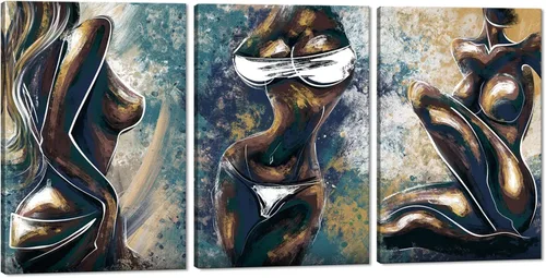 Miniatura 31 de Novatique 3 piezas de arte de pared sexy en blanco y negro para parejas desnudas, decoración de pared abstracta de amor para mujeres y hombres, arte