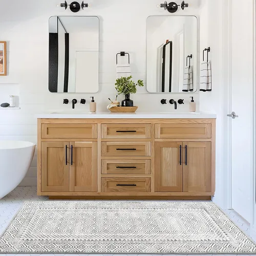 Miniatura 5 de ReaLife Rugs Alfombra pasillo lavable a máquina - Sala de estar, dormitorio, baño, cocina, entrada, oficina - Acolchada de pelo bajo, resistente a