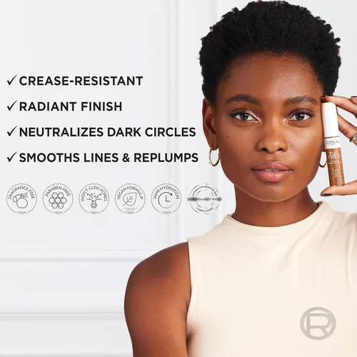 Miniatura 6 de L'Oreal Paris True Match - Corrector de suero radiante, corrector iluminador debajo de los ojos con 1.5% de ácido hialurónico y cafeína, C3, 0.33