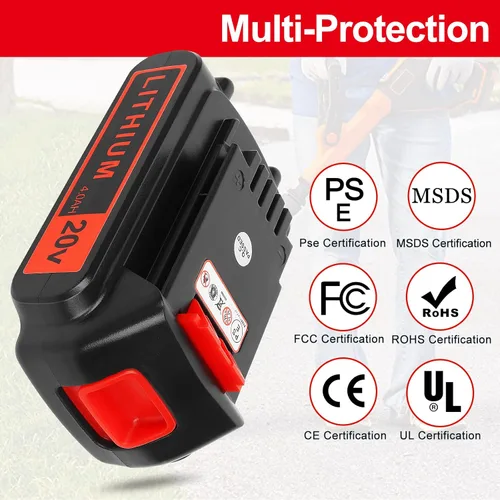 Miniatura 3 de Batería de 20V para Black+Decker de litio: baterías de 20 voltios Max 4.0 ah de reemplazo compatibles con herramientas eléctricas inalámbricas XR