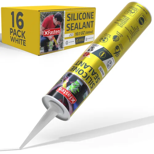 Miniatura 13 de XFasten Cartucho de sellador de silicona negro impermeable, 10.1 onzas (paquete de 4) cartucho de sellador adhesivo de silicona negro para caravana