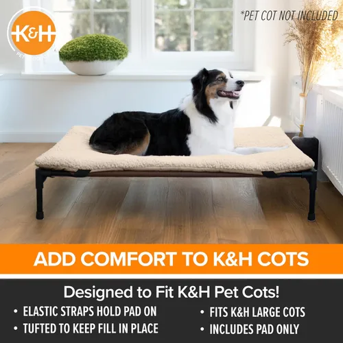 Miniatura 3 de K&H Pet Products Almohadilla para cuna para perro (la cuna se vende por separado), cama cómoda con parte superior acolchada para camas elevadas