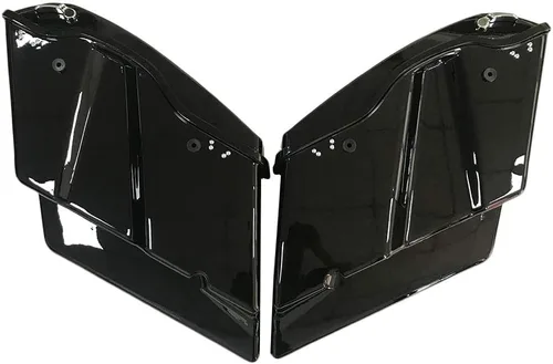 Miniatura 5 de Alforjas rígidas extendidas de 5 pulgadas, color negro brillante, con tapas, pestillo, juego de llaves compatibles con Harley modelos Touring