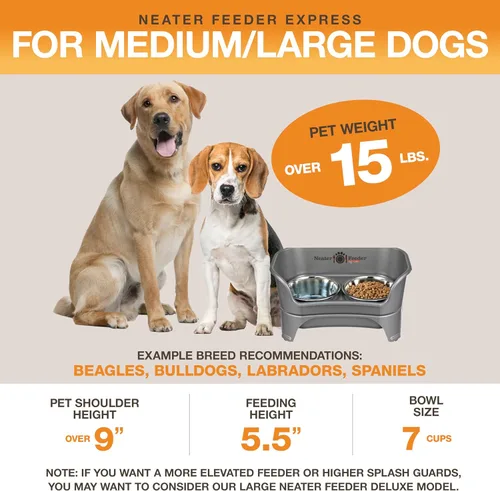 Miniatura 5 de Neater Feeder Express Cuencos para Perros a Prueba de Desordenes Elevados para Razas de Tamaño Mediano a Grande, Cuenco de Comida para Perros sin