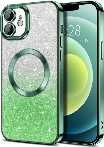 Miniatura 66 de Hython Funda para iPhone 13 Pro transparente con purpurina magnética [compatible con MagSafe] Protector completo de lente de cámara delgado