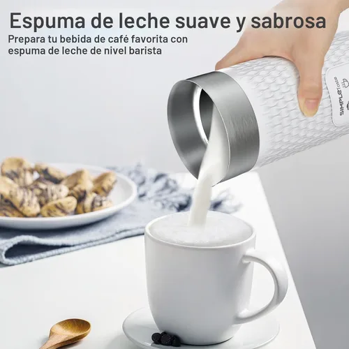 Miniatura 2 de SIMPLETASTE Espumador de leche, vaporizador eléctrico 4 en 1, máquina automática de espuma caliente y fría y calentador de leche para café