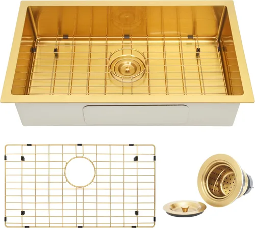 Miniatura 12 de Kitsitchen Fregadero de cocina para autocaravana, calibre 16, T304S, fregaderos de cocina de acero inoxidable para montaje inferior, fregadero