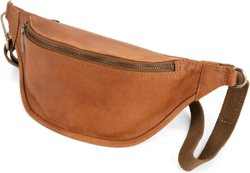 Berliner Bags Cangurera de cuero genuino vintage Kai, bolso de cinturón, bandolera bandolera para hombres y mujeres - marrón