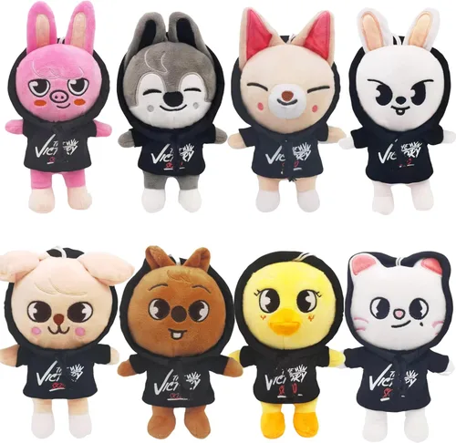 RHEETADA 8 piezas de peluches de Skzoo, muñecas de peluche de SKZ para fanáticos y amigos, figura de animal de peluche suave, muñeca de peluche para