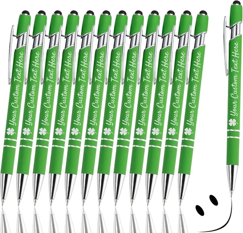 Miniatura 24 de Bolígrafos personalizados con lápiz capacitivo, bolígrafos grabados personalizados, impresos con tu logotipo o mensaje para Navidad, graduación