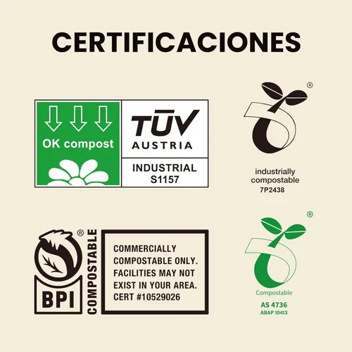 Miniatura 5 de SUPERBIO Bolsas Compostables para Restos de Comida con Asa de Corbata de 1.6 Galones Para Contenedor de Compost de Encimera, Bolsas Pequeñas de 50