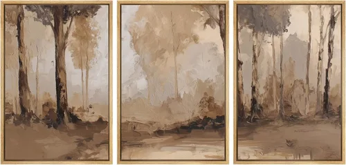 Miniatura 132 de SIGNWIN Lienzo enmarcado para pared, juego de arte tranquilo con reflejo de lago, acuarela, montaña y agua, ilustraciones modernas, arte abstracto